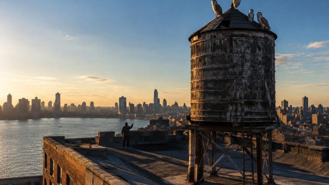 First recorded barn owl family nests on Manhattan water tower