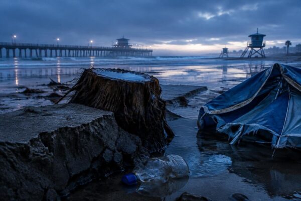Long Beach battered by storm, California readies flood defenses