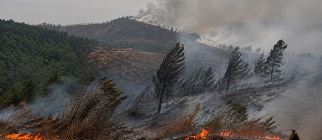Orange County blaze forces thousands to flee as winds spread flames
