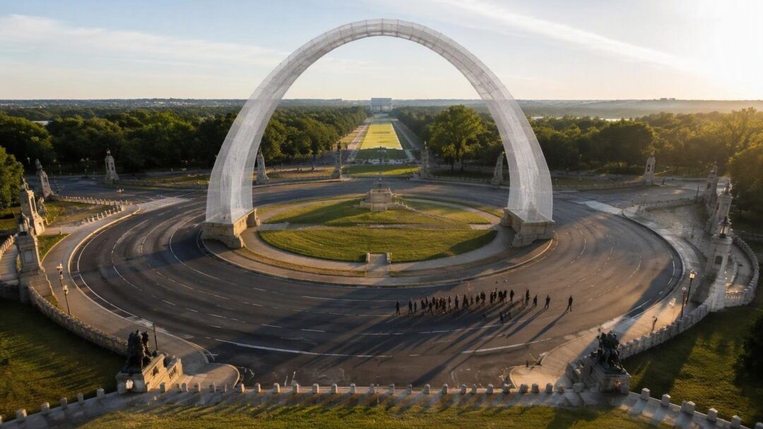 Protesters demand halt to Trump's massive Arlington arch