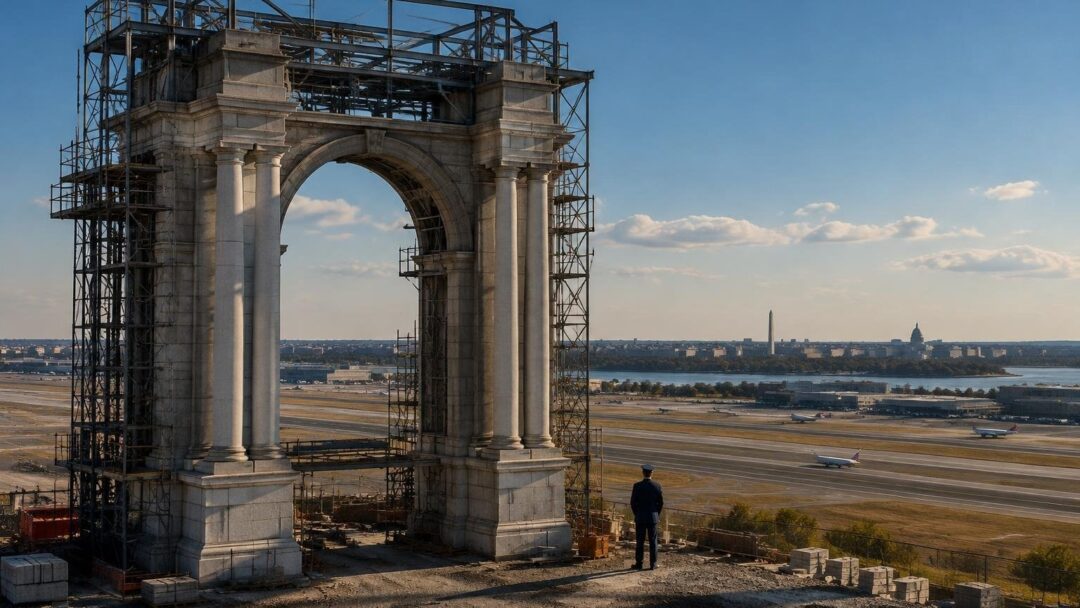Union warns of danger from 250-foot arch near Reagan airport