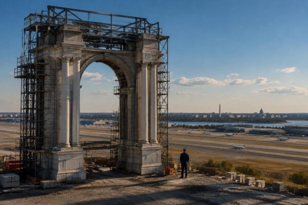 Union warns of danger from 250-foot arch near Reagan airport