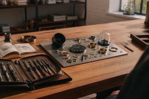 Nostromo: Relógio de mesa para montar da Maison Alcée e MB&F