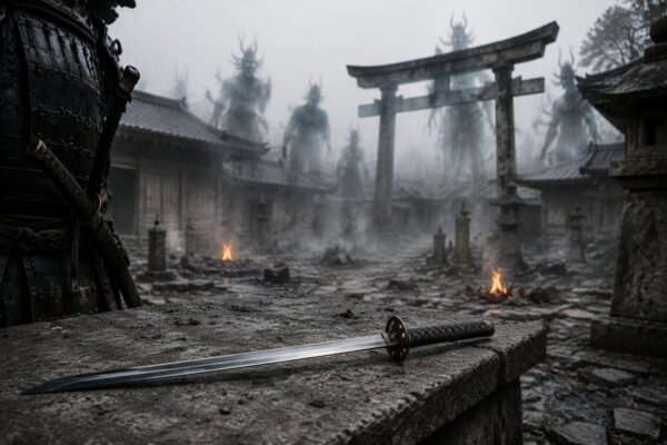 Onimusha volta ao centro de Kyoto com Musashi e criaturas infernais