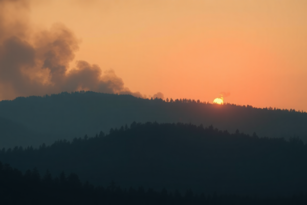 Wildfire detected 98 km northwest of California