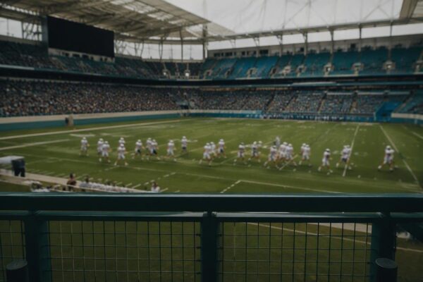 South Florida high school football players engage with Miami dolphins at Hard Rock Stadium