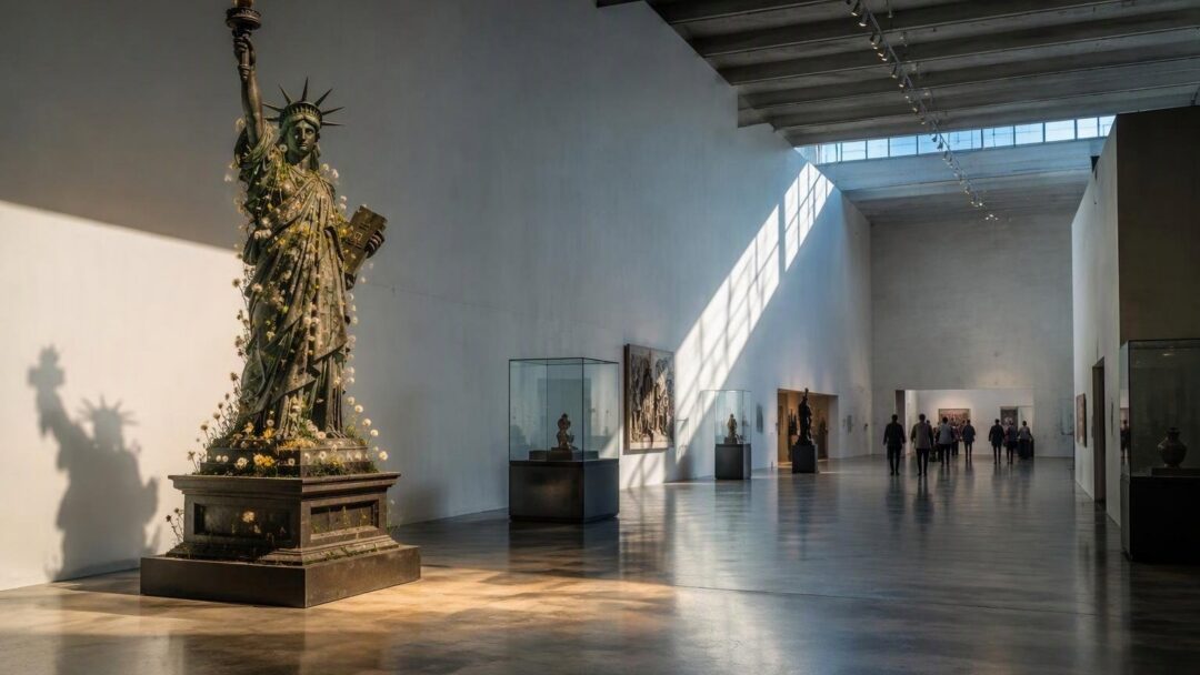 Dandelion-wrapped Statue of Liberty debuts in Tampa at OXH Gallery