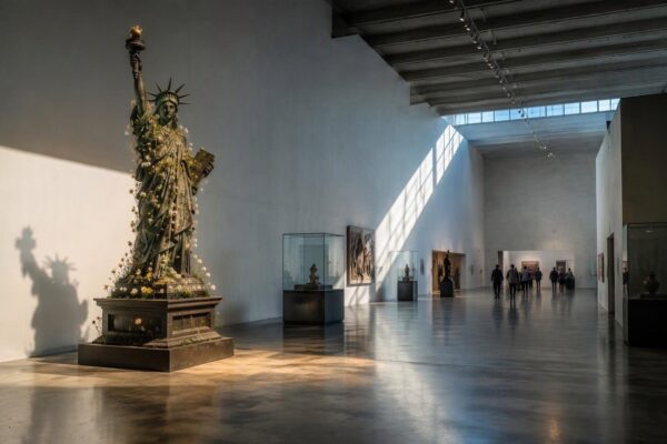 Dandelion-wrapped Statue of Liberty debuts in Tampa at OXH Gallery