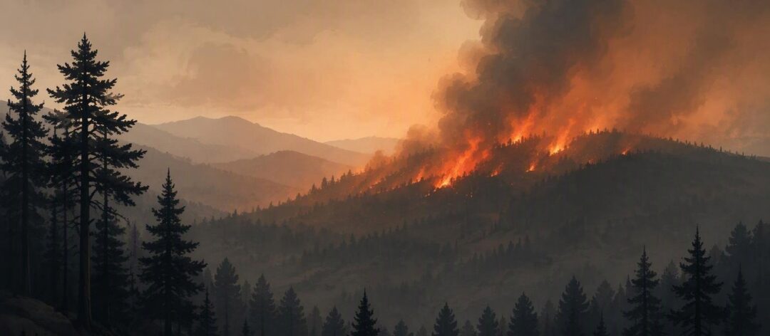 Wildfire detected in the wider Illinois region