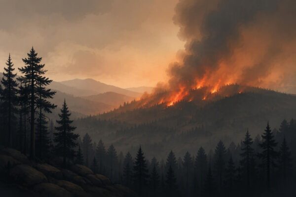 Wildfire detected in the wider Illinois region