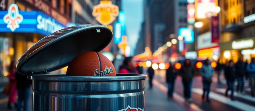 New York Knicks Celebration Turns Chaotic as Fan Takes Championship Trash Can