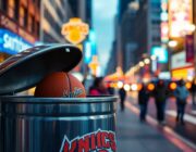 New York Knicks Celebration Turns Chaotic as Fan Takes Championship Trash Can