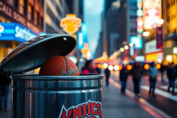 New York Knicks Celebration Turns Chaotic as Fan Takes Championship Trash Can
