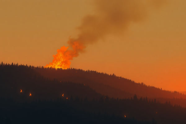 Wildfire detected near Texas, 176.3 km west