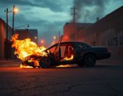 Police chase in Lubbock ends with suspect's car engulfed in flames
