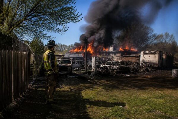 Four-alarm grass fire spreads to Dallas home and junkyard