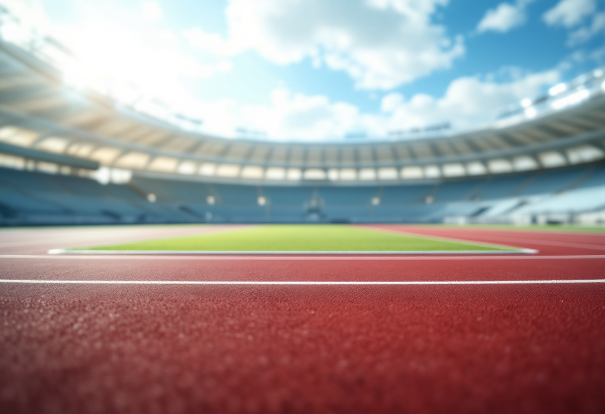 Douwe Amels tijdens het hoogspringen op het EK indooratletiek