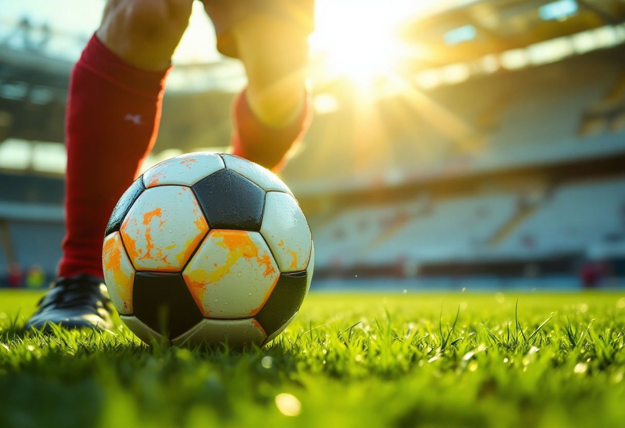 Michael de Leeuw tijdens een voetbalwedstrijd