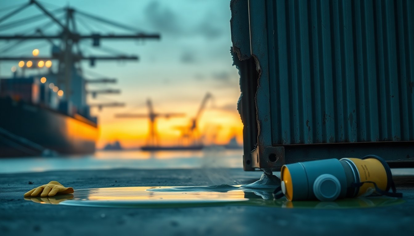 Container op schip op Maasvlakte kantelde en veroorzaakte lekkage van giftige stof, bemanning ongedeerd