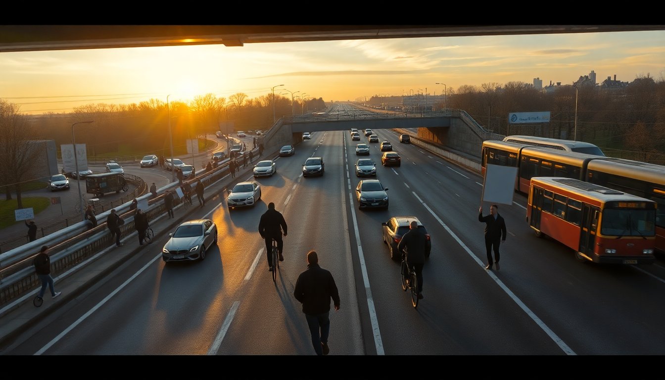Extinction Rebellion en bondgenoten verstoren verkeer in Utrecht met eis om fossiele subsidies te beëindigen