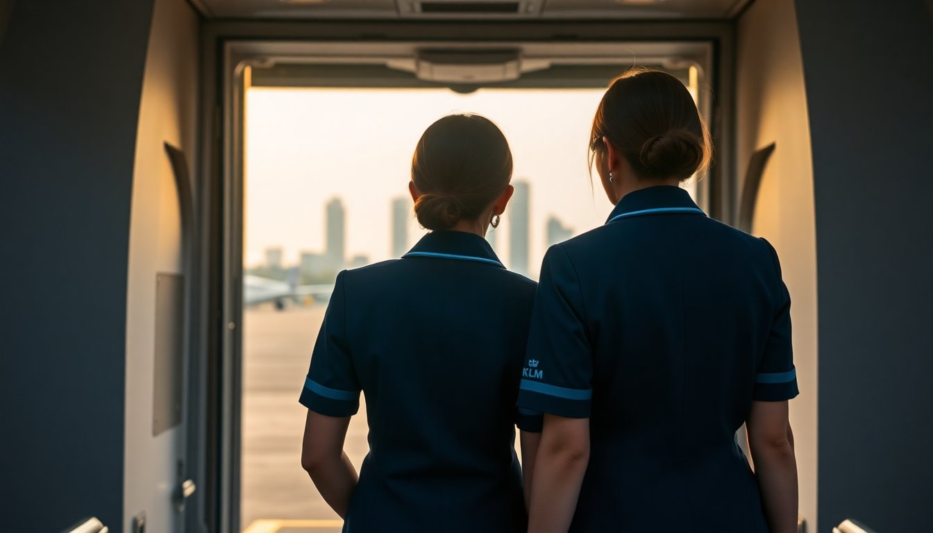 Stewardess Anita maakt bijzondere dienst met dochter Bowien bij KLM