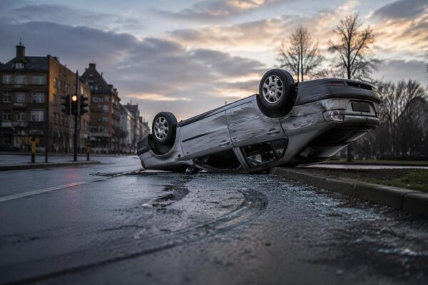 Auto slaat over kop na botsing in Zulte: 66-jarige bestuurder ongedeerd