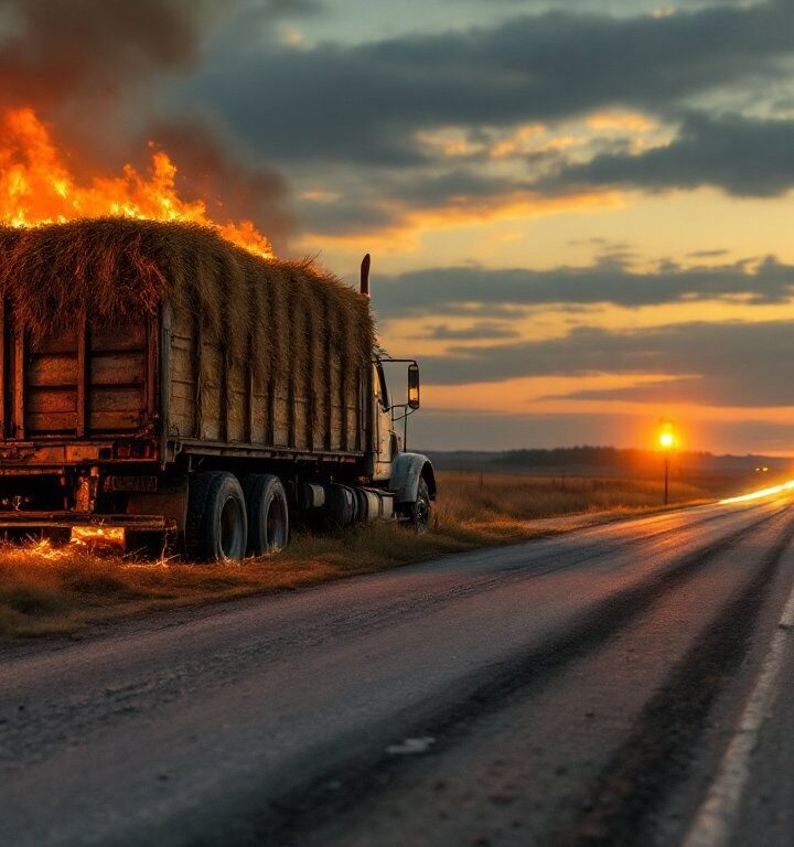 Brand Vrachtwagen Stro Aalbeke E17 Richting Gent