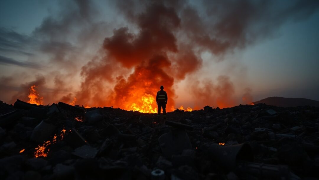 Enorme brand op Jatiwaringin stortplaats in Indonesië