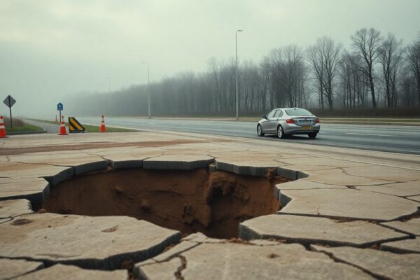 Oude Dendermondsesteenweg afgesloten vanwege zinkgat in Asse