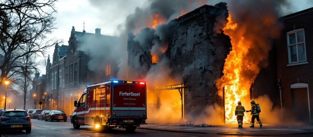 Uitslaande brand in centrum Meppel: slagerij Lantinga in brand