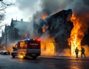 Uitslaande brand in centrum Meppel: slagerij Lantinga in brand