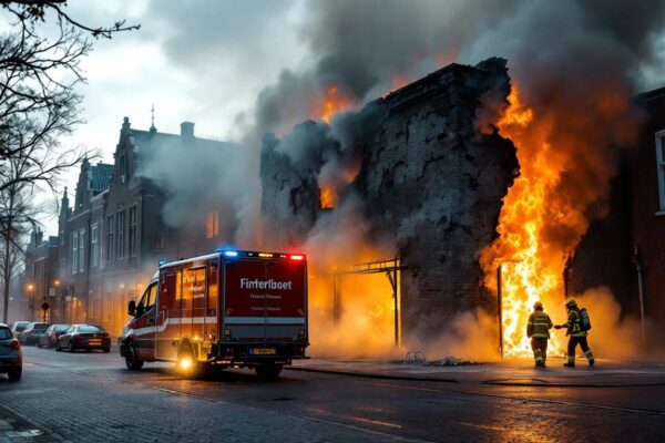 Uitslaande brand in centrum Meppel: slagerij Lantinga in brand
