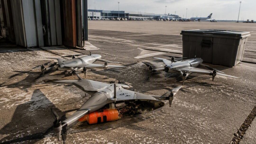 Duitse autoriteiten onderzoeken aanslagpoging met drones op vliegveld Leipzig/Halle
