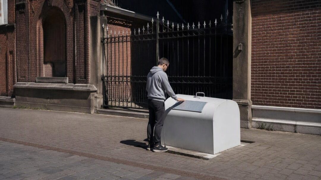 Braille op ondergrondse containers helpt blinden in Haarlemmermeer