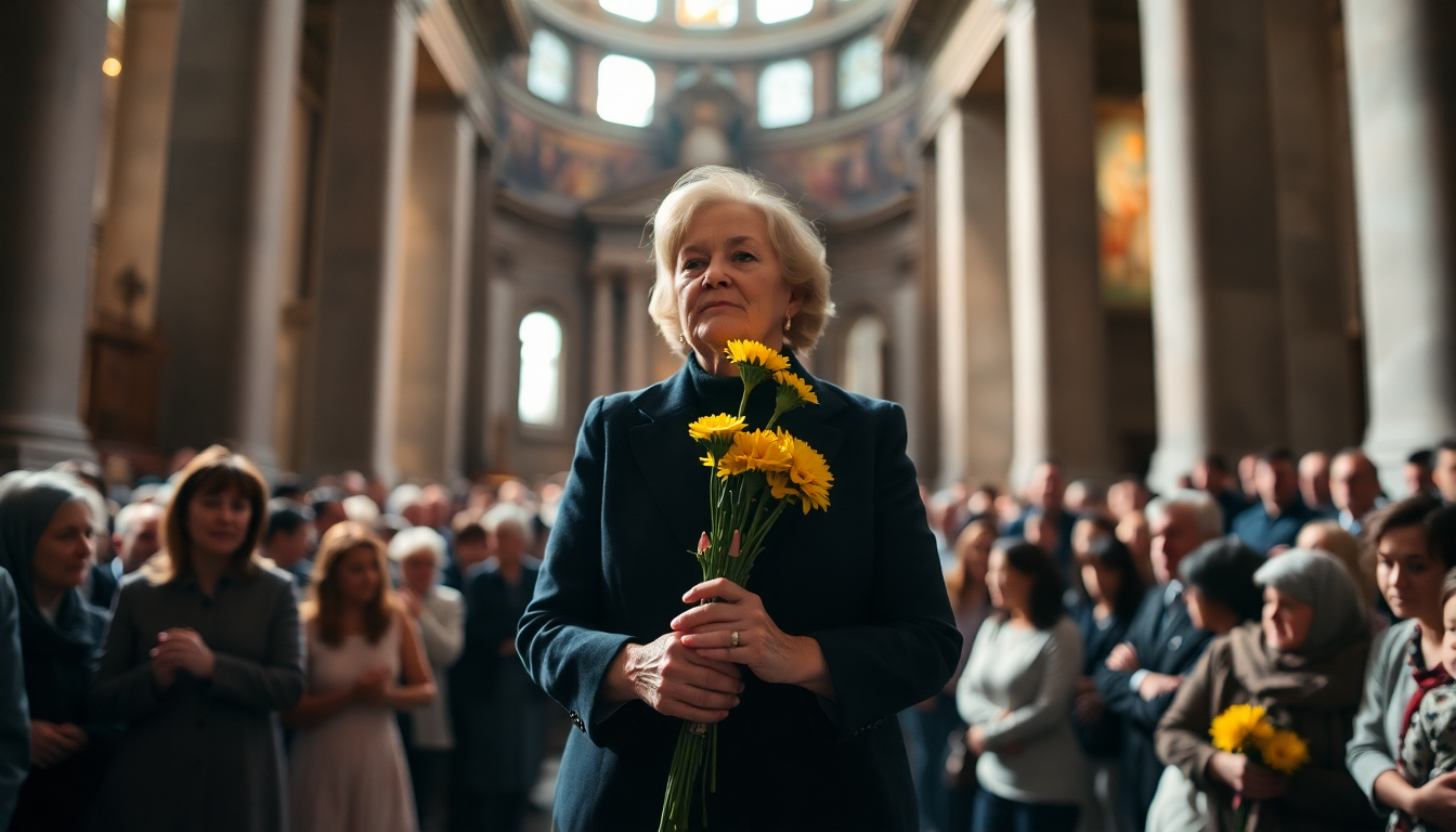La signora coi fiori gialli ricorda Papa Francesco