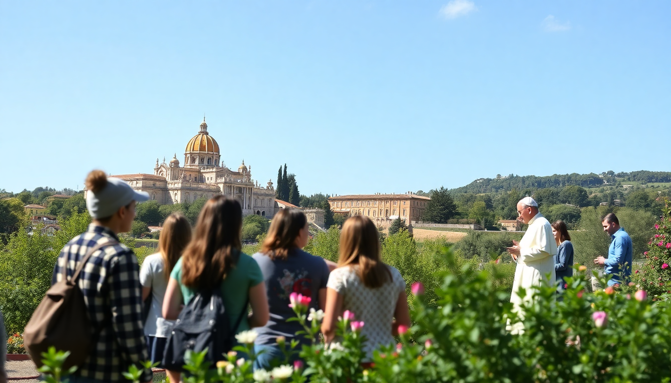 Il Papa visita il Borgo Laudato si’ a Castel Gandolfo
