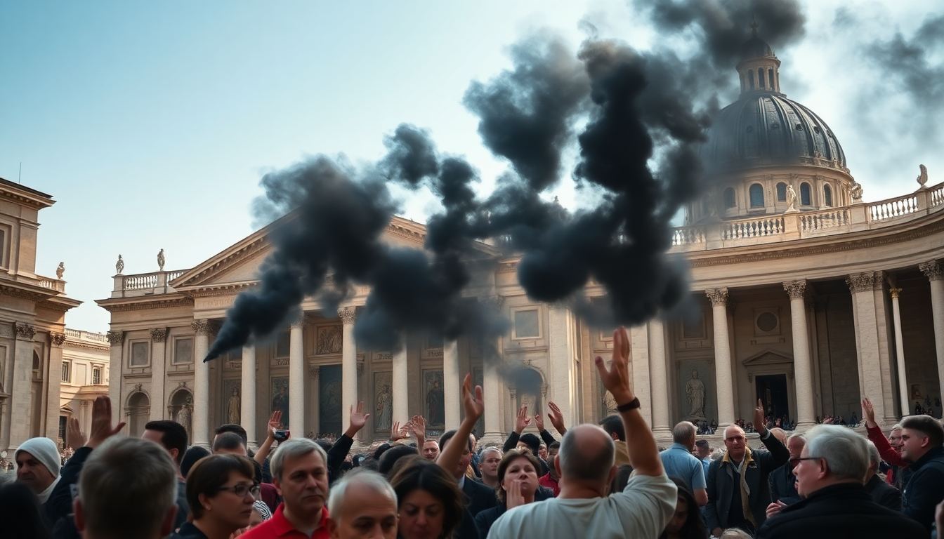 Il secondo giorno di conclave: fumo nero in Vaticano