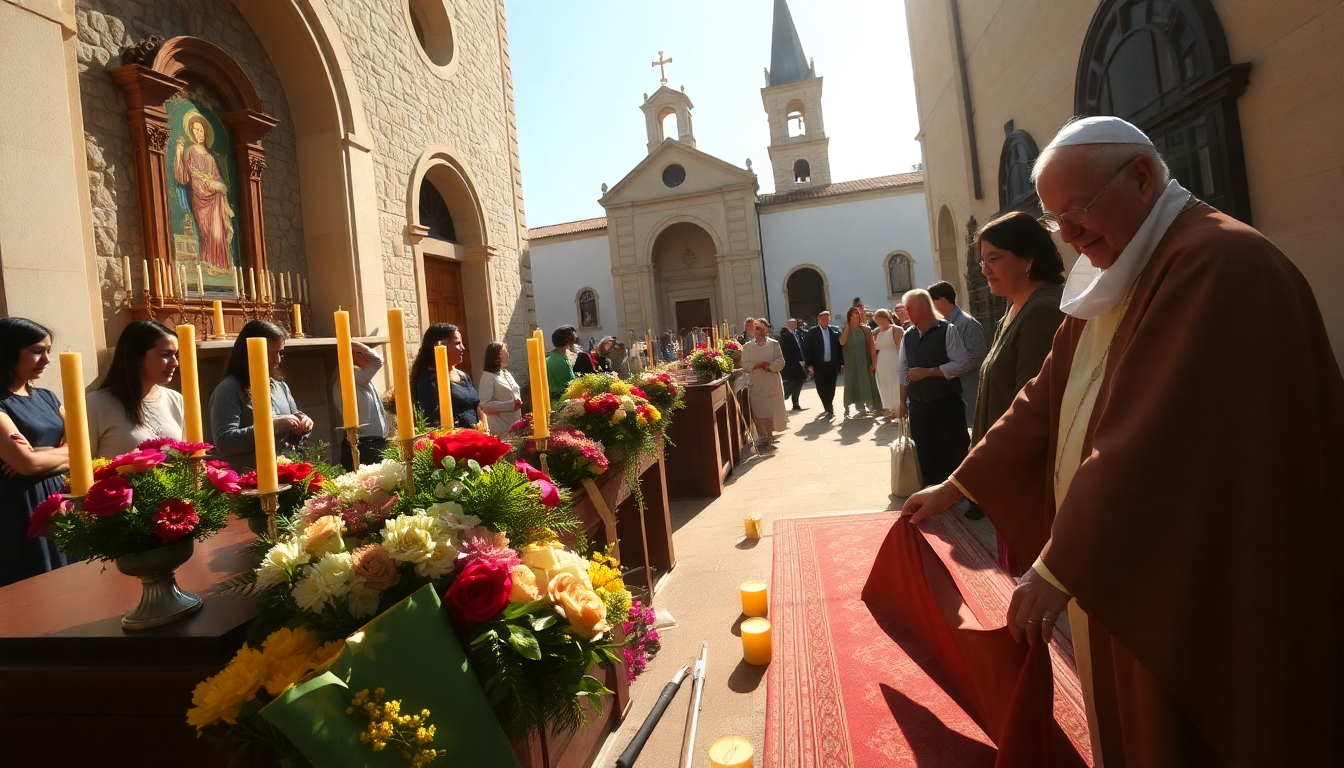 Preparazione della parrocchia di San Tommaso per la visita papale
