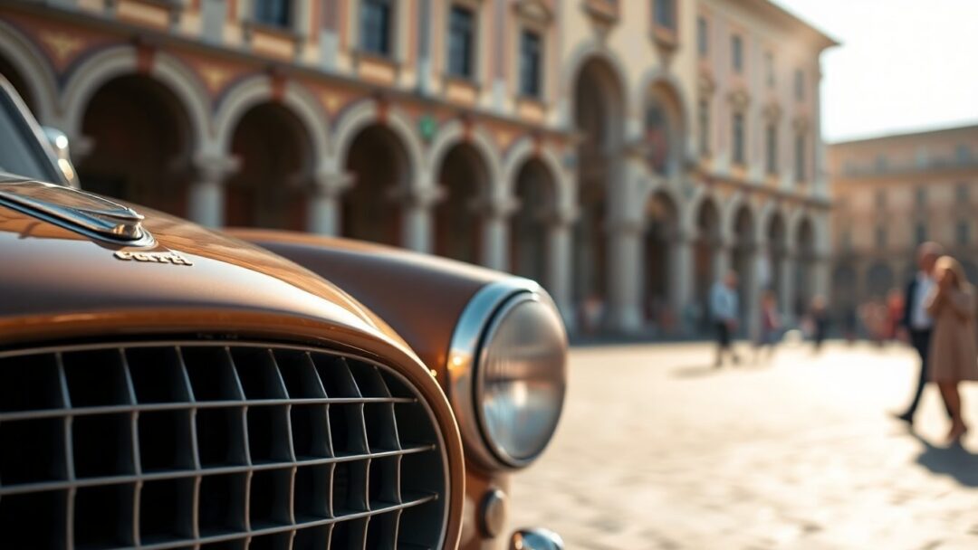 1000 Miglia 2026: il fascino delle auto d'epoca in piazza dei Signori a Vicenza