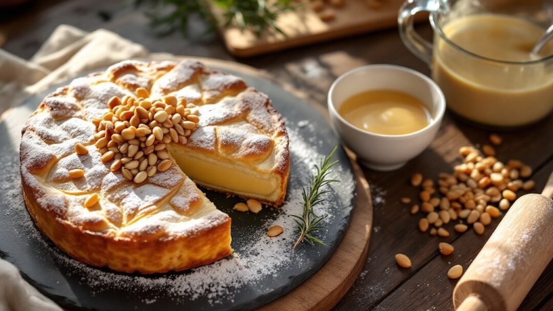 Torta della Nonna passo passo: frolla, crema e pinoli