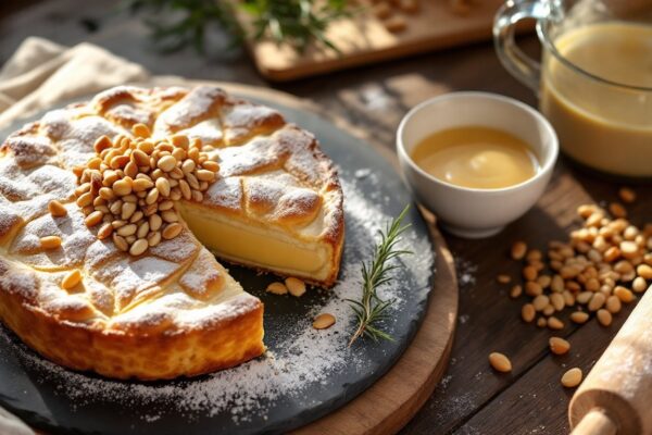 Torta della Nonna passo passo: frolla, crema e pinoli