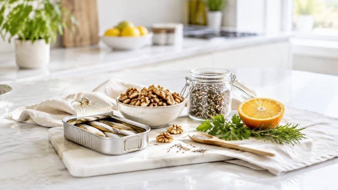 Omega-3 per anziani: cibi mediterranei, porzioni e menu