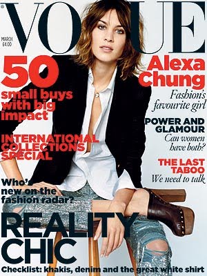 alexa chung vogue cover chanel clogs