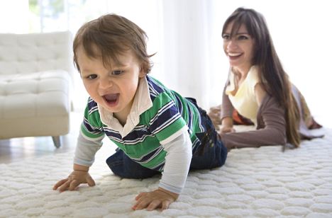 Baby First Crawls, Mom Watches