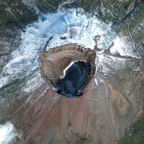 Satellite Image of Mount Vesuvius, Naples, Italy