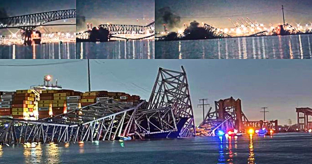 Ponte colpito da una nave crolla a Baltimora: decine di persone in acqua