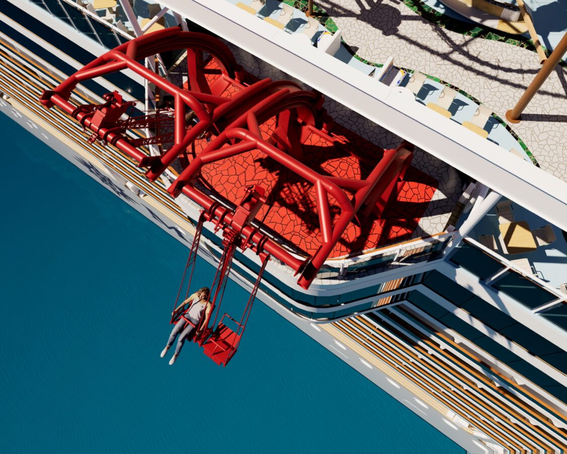 MSC lancia "Cliffhanger": la prima giostra sospesa a 50 metri sul mare