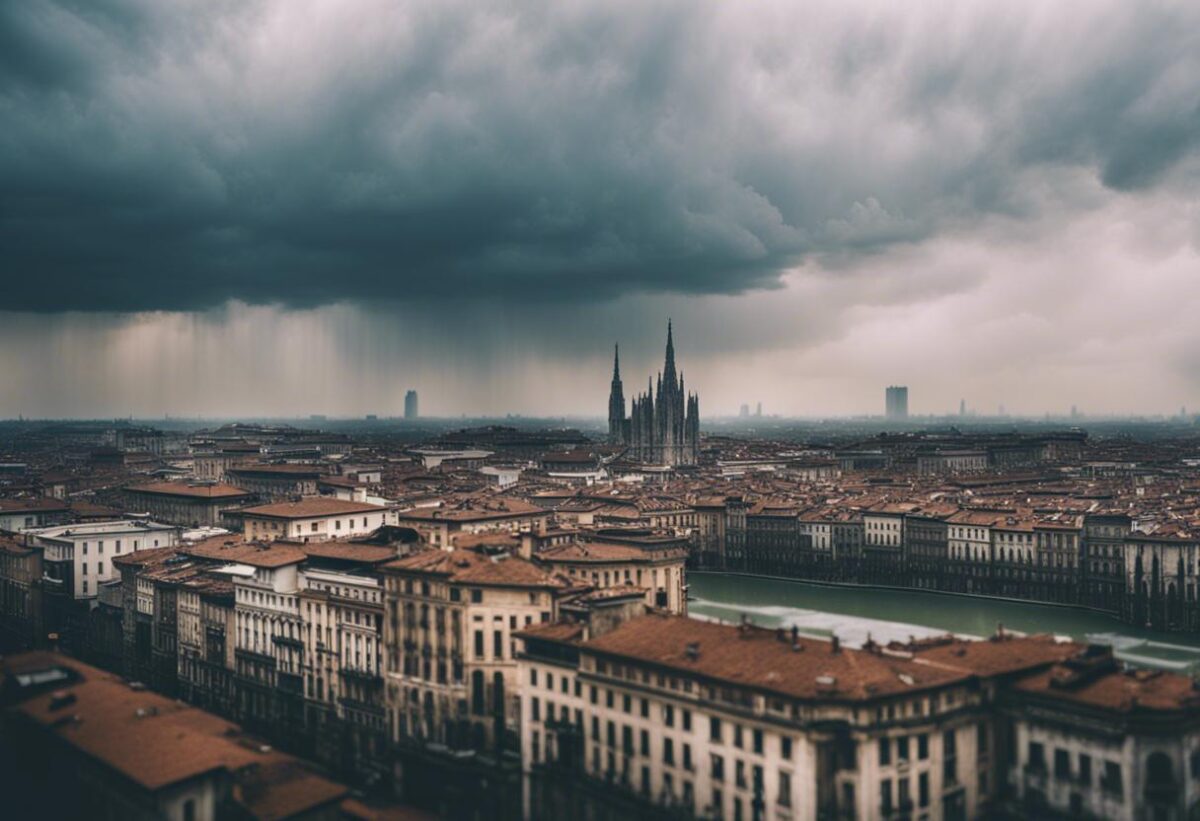 L'allagamento a Milano è causato dallo straripamento del Seveso, con il quartiere di Niguarda che rimane tuttora sommerso dall'acqua.