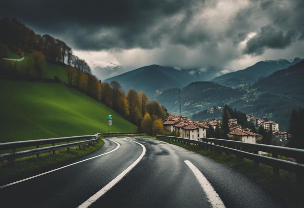 La SS470 della Valle Brembana a Bergamo è stata colpita da maltempo, causando inondazioni.
