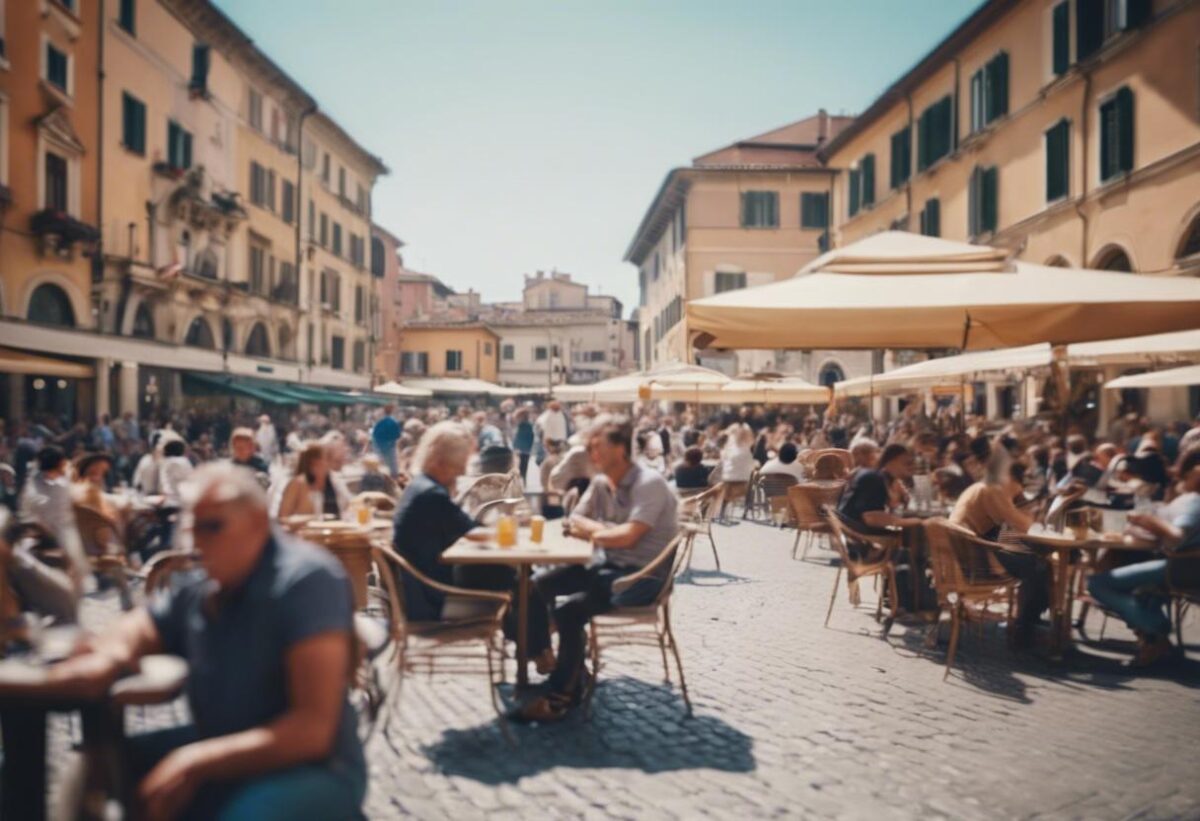 Un turista è stato aggredito dopo essersi denudato in pubblico durante un addio al celibato in una piazza.